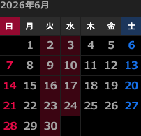 来月のカレンダー